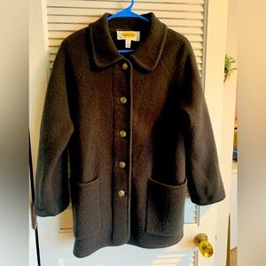 Talbots women’s black wool car coat size Small Petite